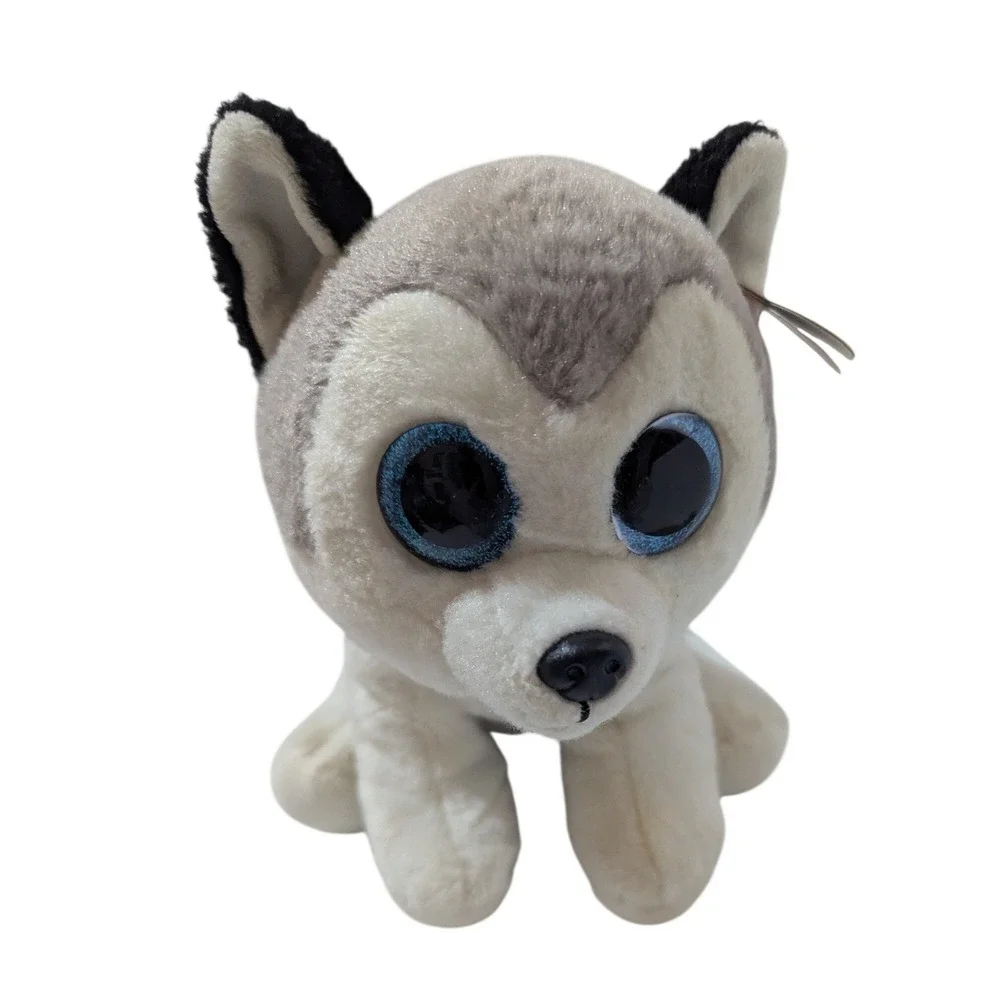 Ty Classic Buff‎ the Husky Grey White Plush Blue Glitter Eyes 9 inch 2017